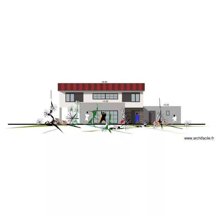 Facade Sud Est. Plan de 