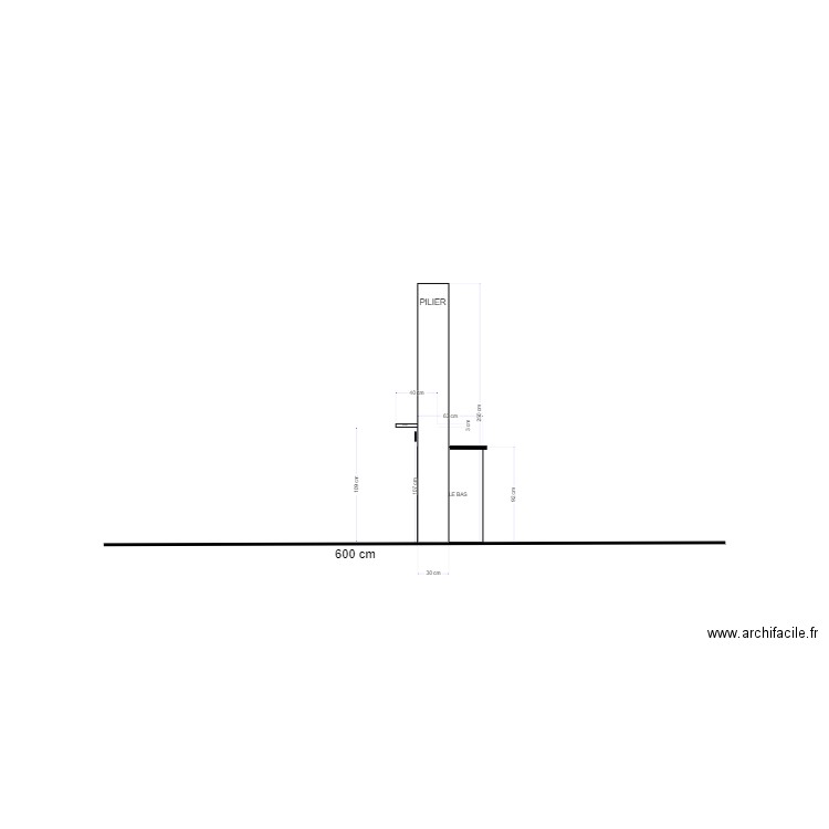 PILIER  COUPE ET FACE. Plan de 0 pièce et 0 m2