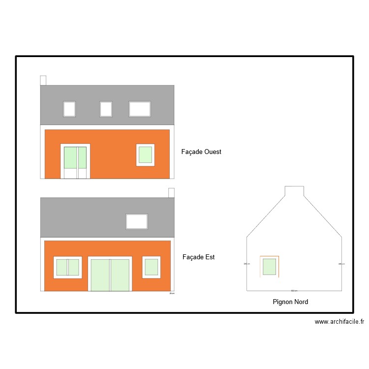 Borthelo plan façade. Plan de 0 pièce et 0 m2