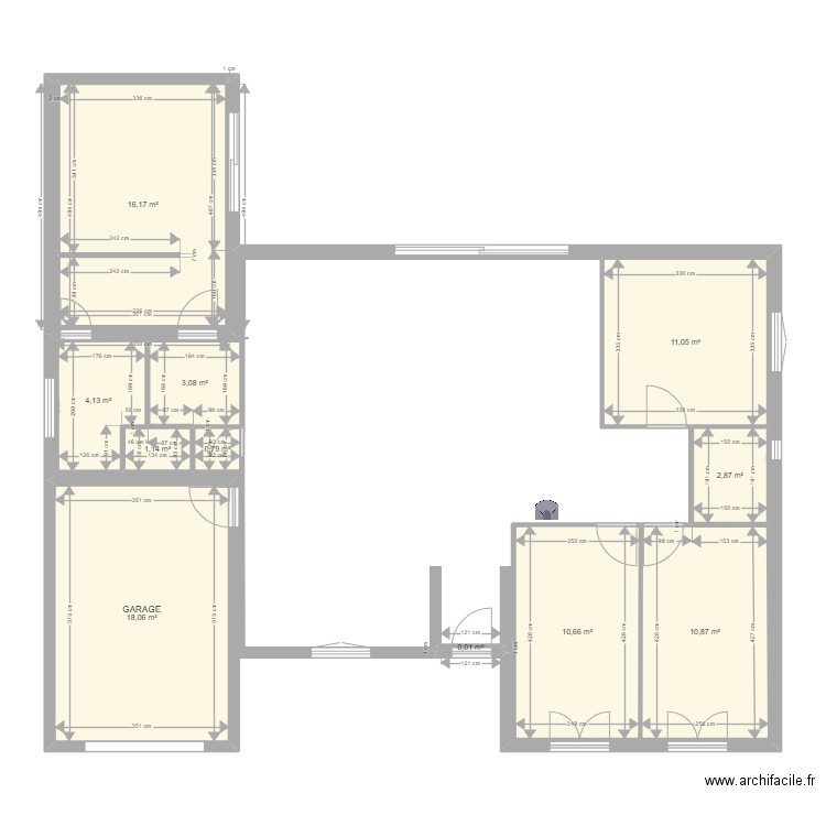 maison teyran lion avec agrandissement D. Plan de 12 pièces et 79 m2
