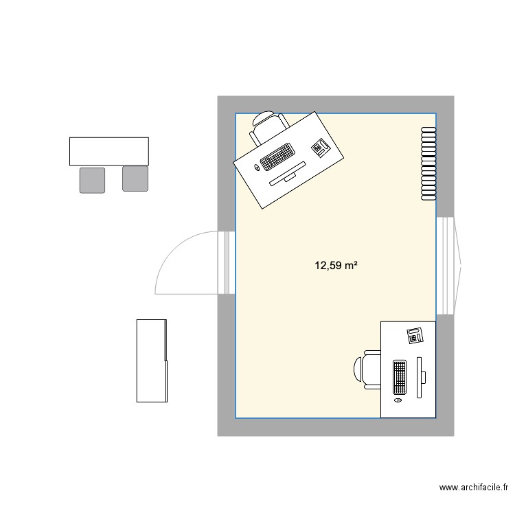 bureau. Plan de 0 pièce et 0 m2