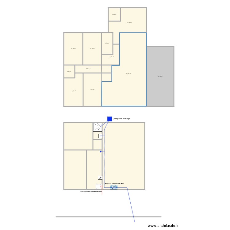 dolle ass 1453. Plan de 20 pièces et 234 m2