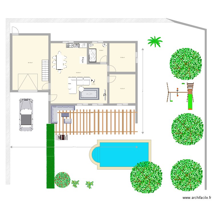 Plan RDC La Ciotat. Plan de 5 pièces et 105 m2