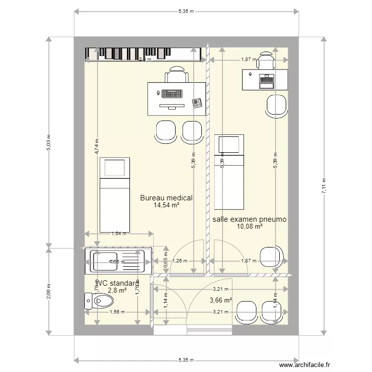 cabinet medical  et pneumo. Plan de 