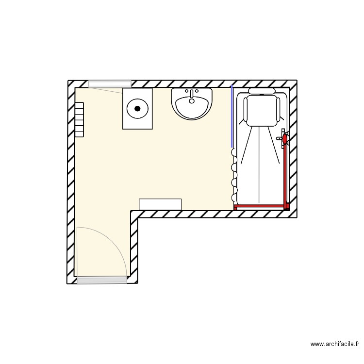 Aoudia_Projet. Plan de 1 pièce et 6 m2
