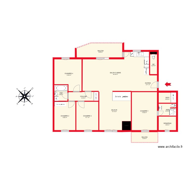 BI 6649 FREDERIC. Plan de 0 pièce et 0 m2