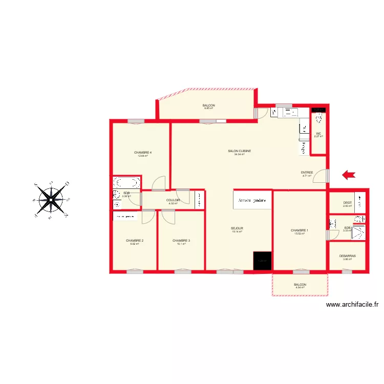 BI 6649 FREDERIC. Plan de 