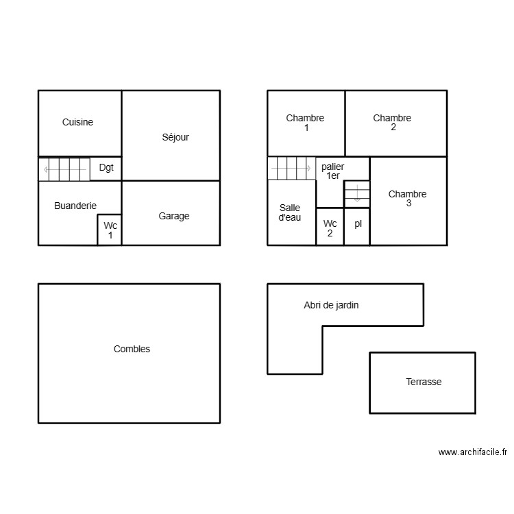 QUIMPER LECIGNE. Plan de 7 pièces et 36 m2