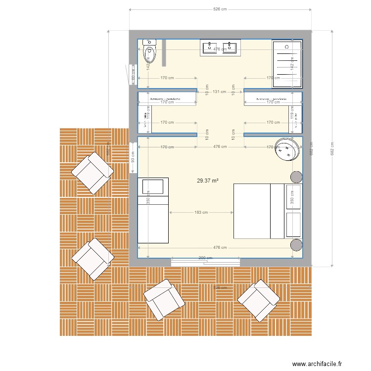 bungalow. Plan de 0 pièce et 0 m2