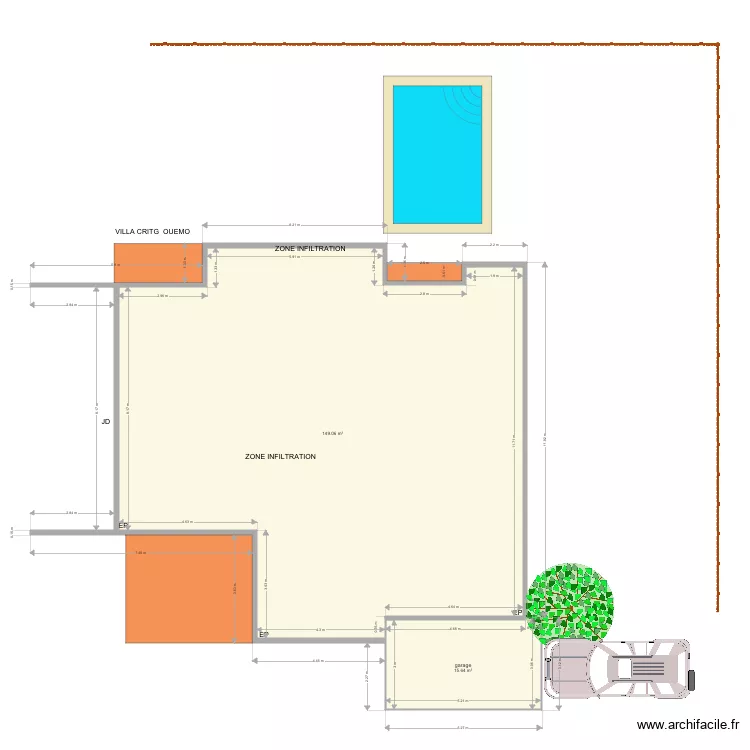 VILLA CRITG OUEMO. Plan de 