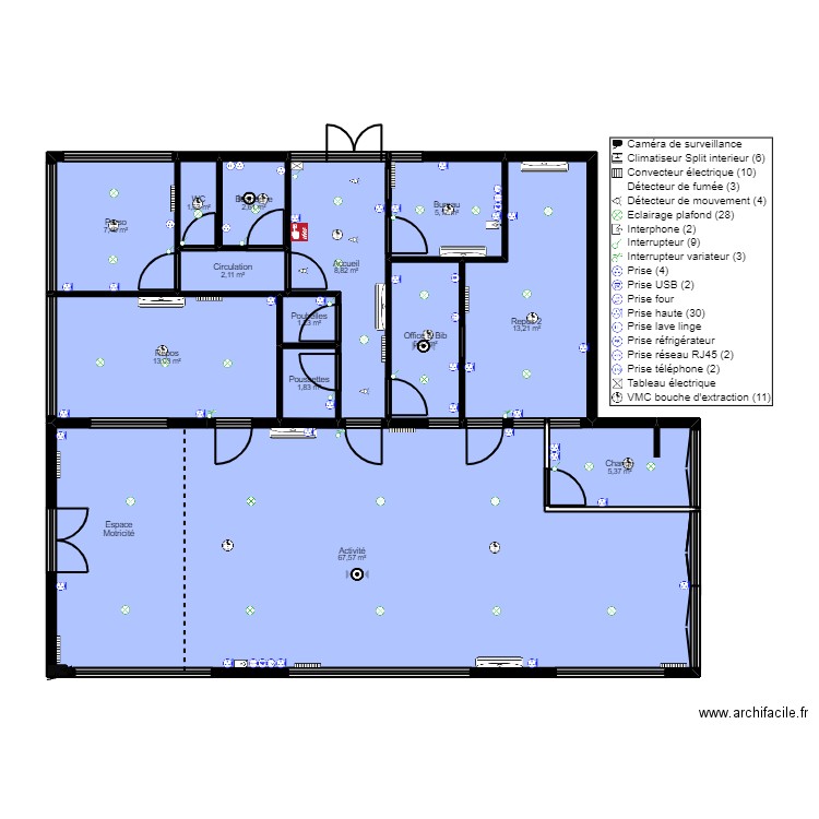 Paris Thionville 75019 Projet Electricité. Plan de 0 pièce et 0 m2