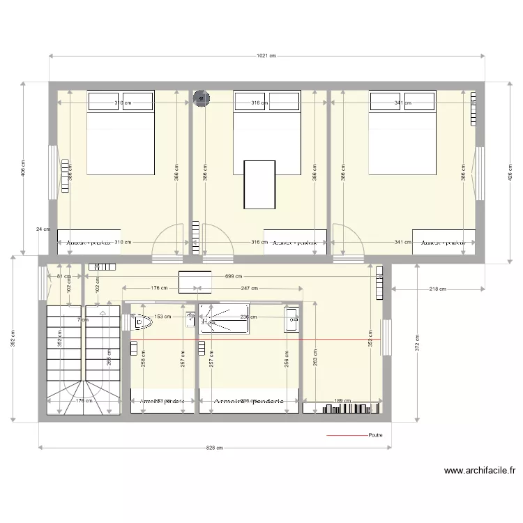 LEROUX LA BAULE R1 OPTION 1. Plan de 