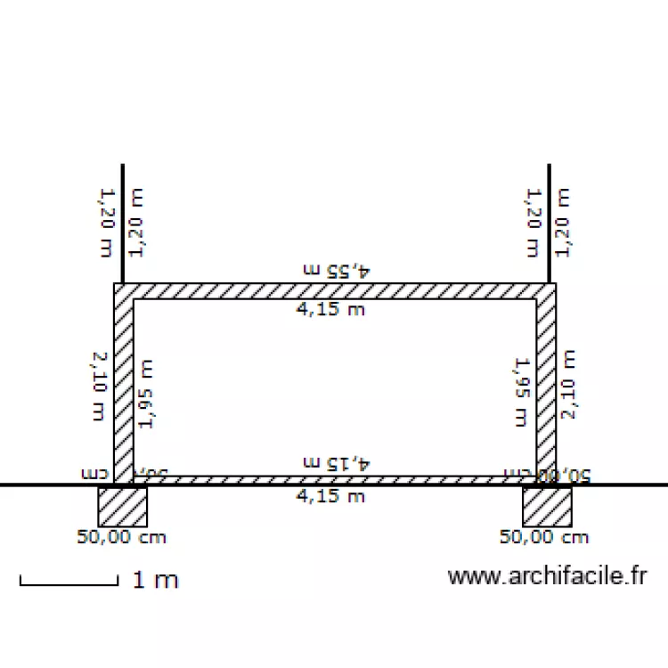 coupe plan garage BB. Plan de 