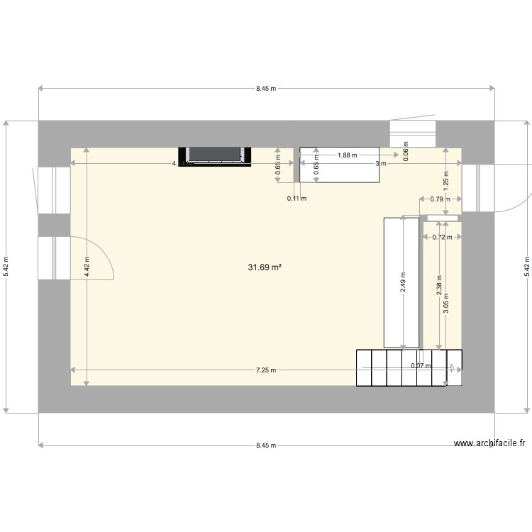 dongeron rdc 4. Plan de 0 pièce et 0 m2