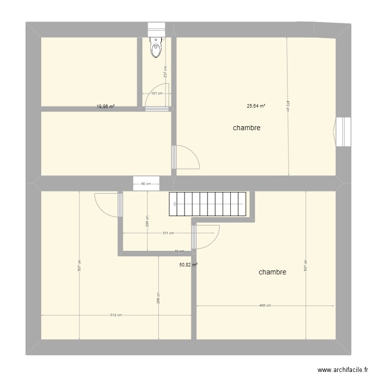 plan 22. Plan de 3 pièces et 96 m2