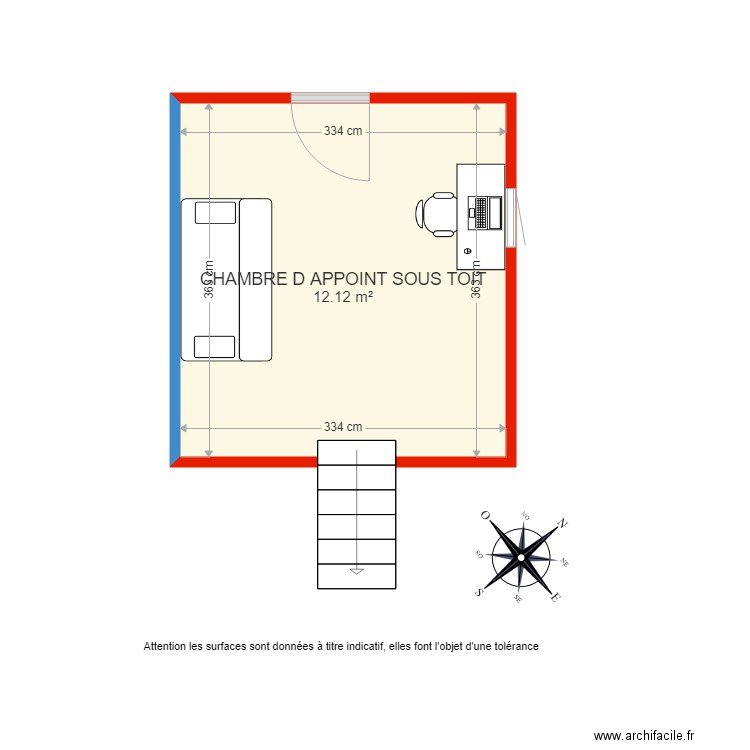 BI1988 CHAMBRE D APPOINT SOUS TOIT COTE. Plan de 0 pièce et 0 m2