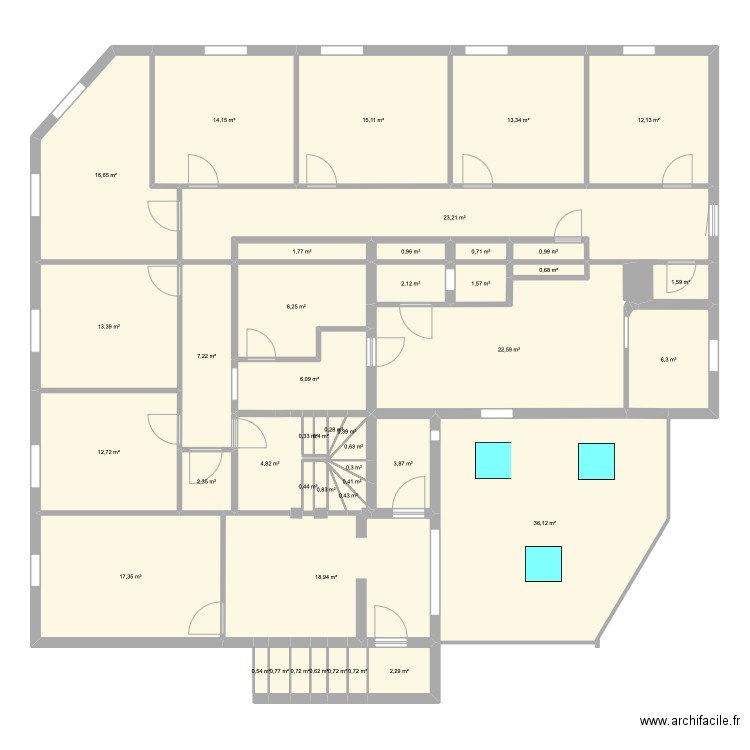 1 er etage hotel apres travaux. Plan de 0 pièce et 0 m2