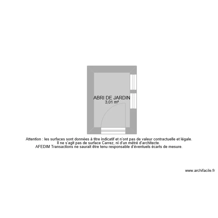 BI 9925 ABRI DE JARDIN PASCAL. Plan de 