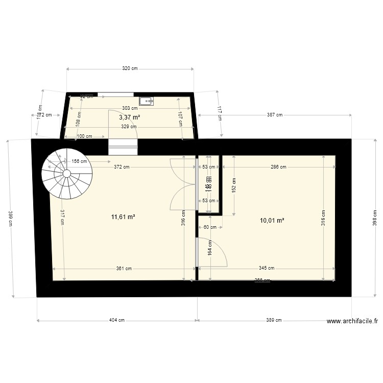pavillon  rch 21. Plan de 4 pièces et 26 m2