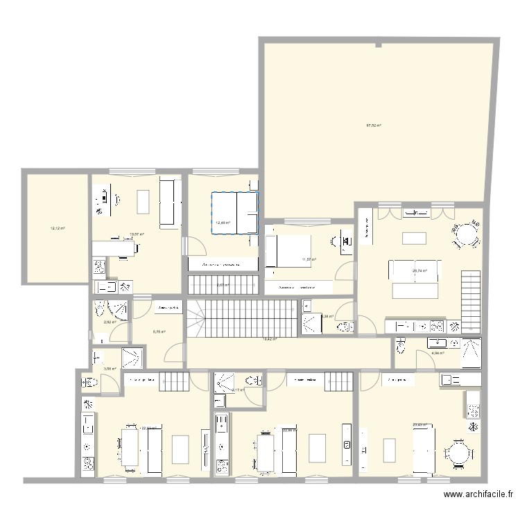 SENEQUE ETAGE 1 PROJET 2. Plan de 0 pièce et 0 m2