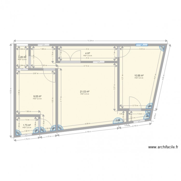hima. Plan de 0 pièce et 0 m2