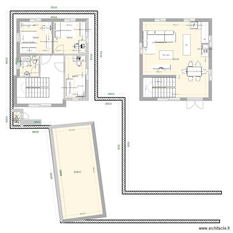 Maison itaosy. Plan de 7 pièces et 91 m2