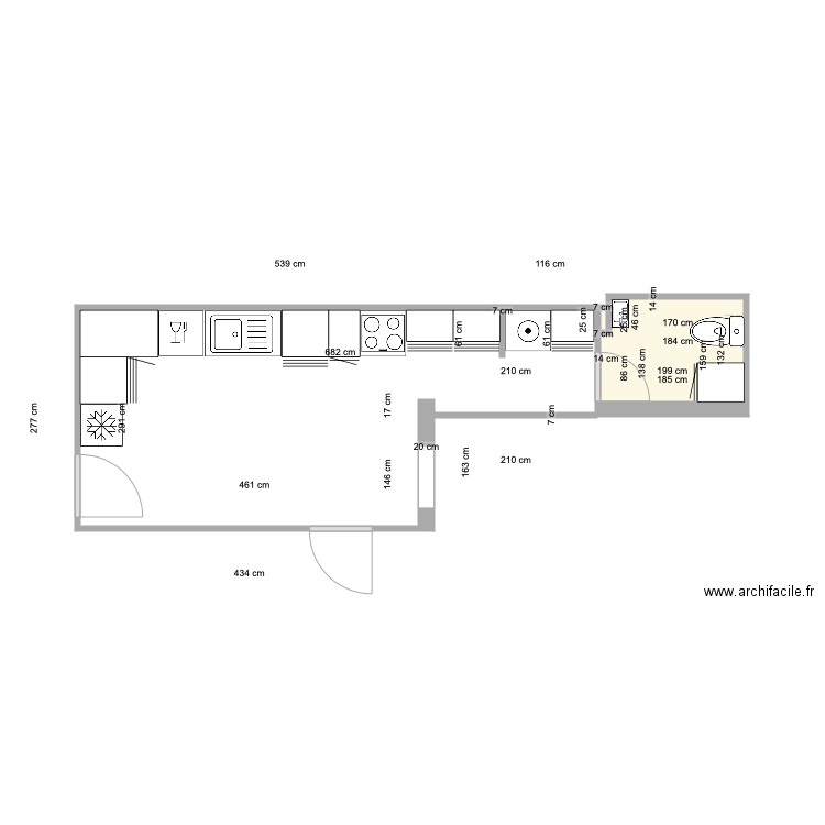 Cuisine. Plan de 0 pièce et 0 m2