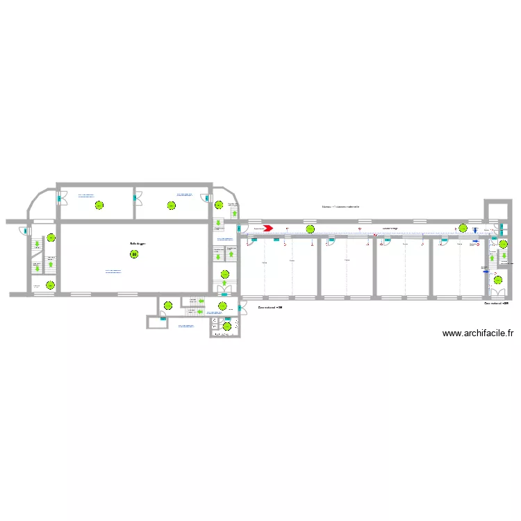 Ecole de La Calamine B&acirc;timent B plus 425 incendie. Plan de 