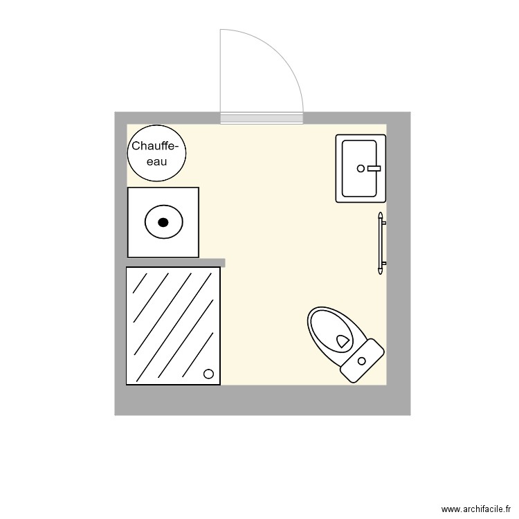 SdB 34 St Honoré. Plan de 1 pièce et 5 m2