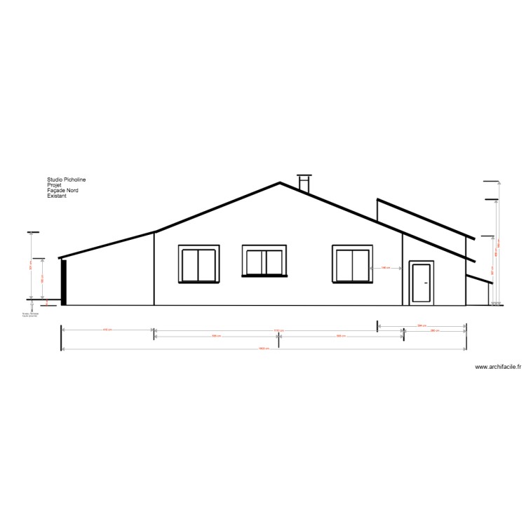 Studio Picholie 03 18 5 Fa&ccedil;ade nord. Plan de 0 pièce et 0 m2