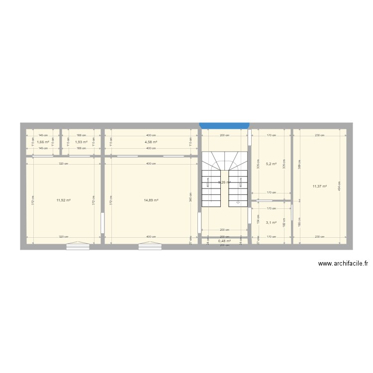 Epernay 2 eme etage. Plan de 10 pièces et 64 m2