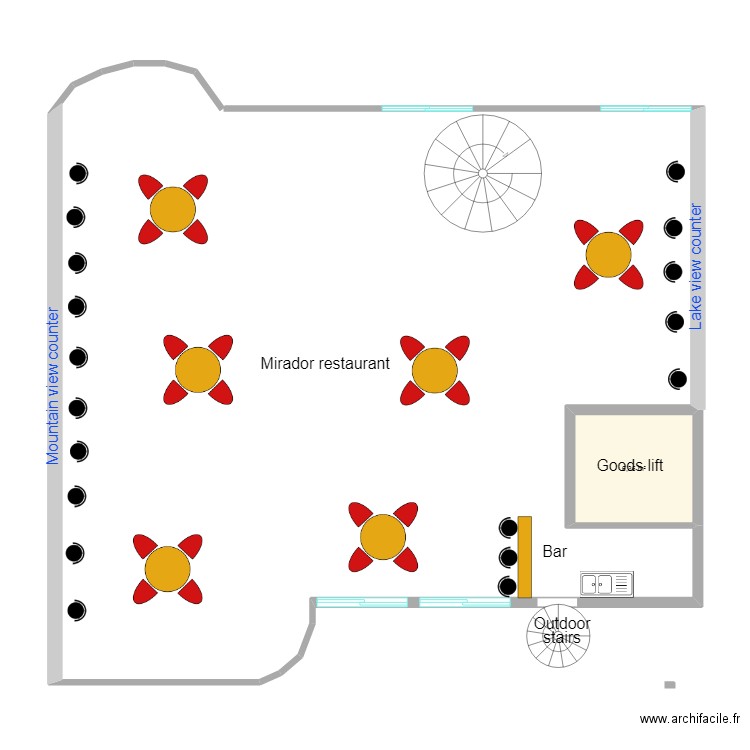 mirador hotel fourth floor. Plan de 1 pièce et 6 m2