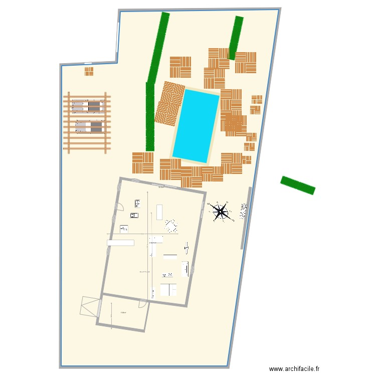 lecci ctrp. Plan de 3 pièces et 1030 m2