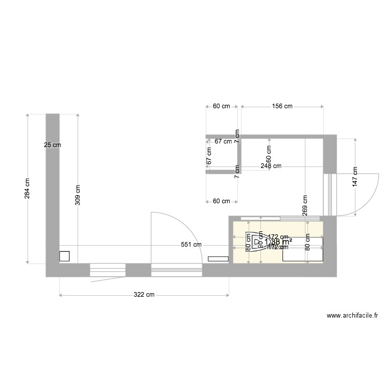 30 mars cuisine WC cagibi. Plan de 0 pièce et 0 m2