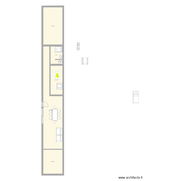 appartement  V1. Plan de 0 pièce et 0 m2