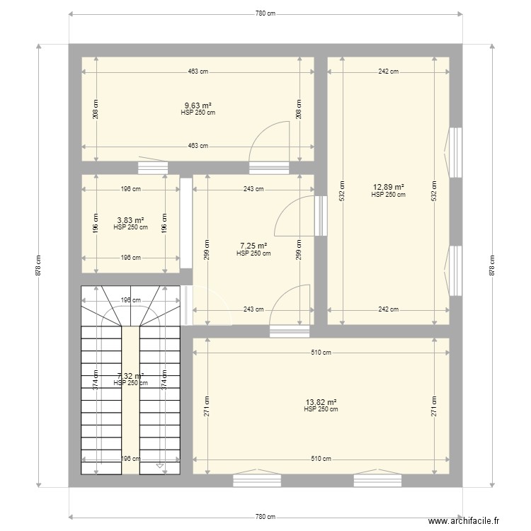 Etages 1 et 2 vides maison Omar. Plan de 0 pièce et 0 m2