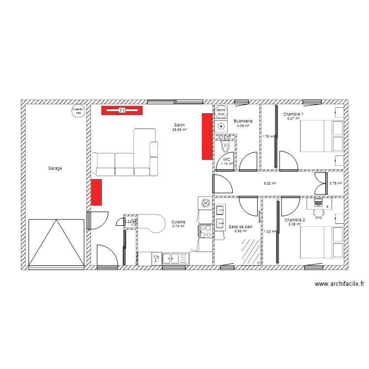 maison . Plan de 0 pièce et 0 m2
