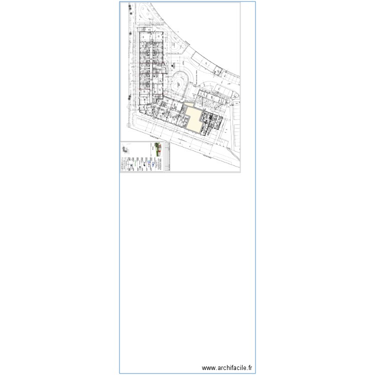 RDC SAM. Plan de 2 pièces et 164 m2