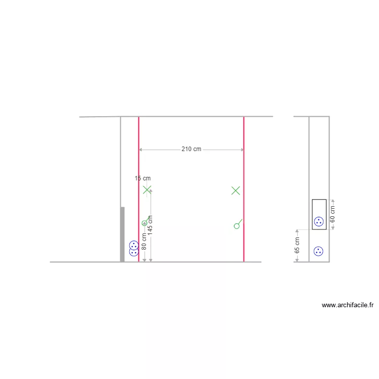 tete de lit. Plan de 