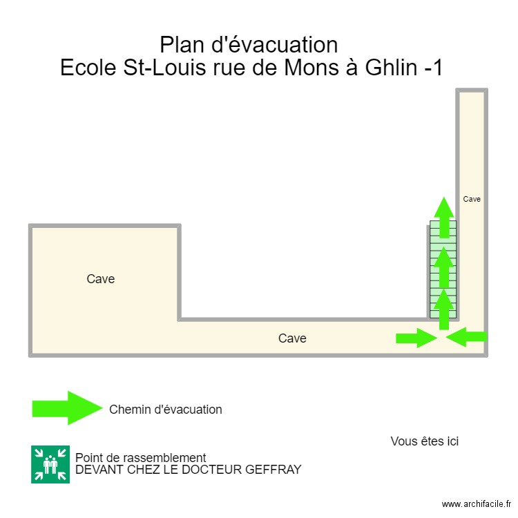 St Louis Mons cave. Plan de 1 pièce et 37 m2