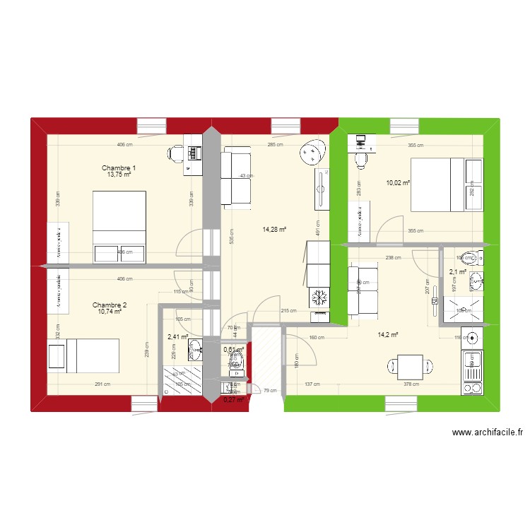 43 République R+3 futur géomètre. Plan de 10 pièces et 70 m2