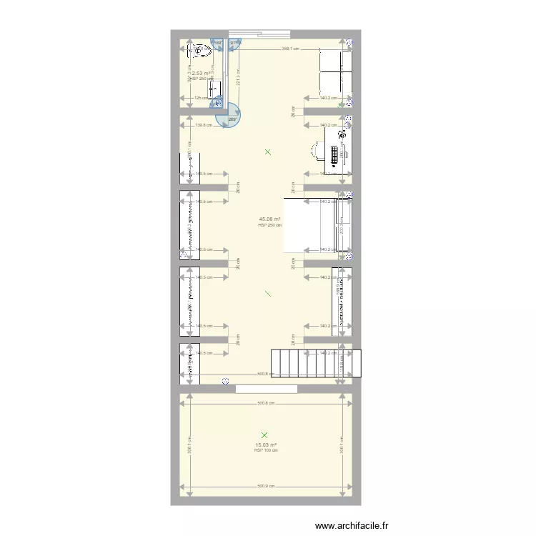 Am&eacute;nagement comble V2. Plan de 