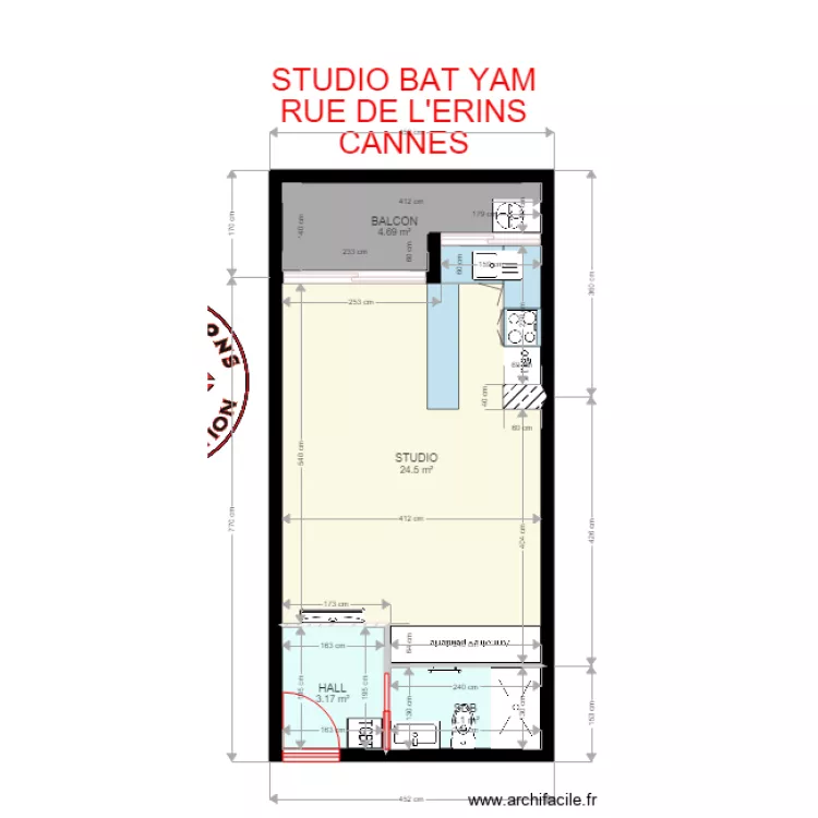 STUDIO BAT YAM projet. Plan de 