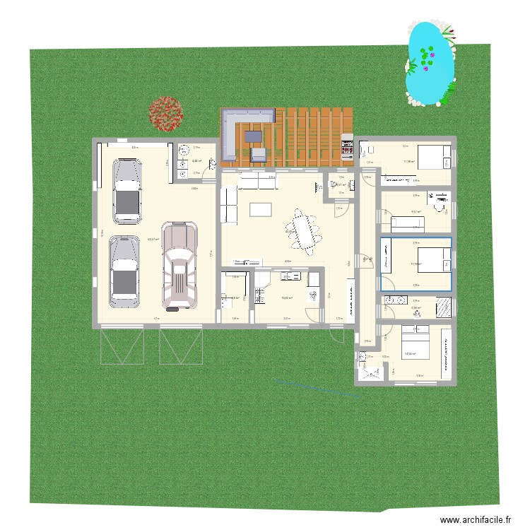 Maison. Plan de 12 pièces et 190 m2
