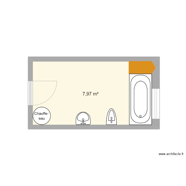 LEFRANC. Plan de 1 pièce et 8 m2