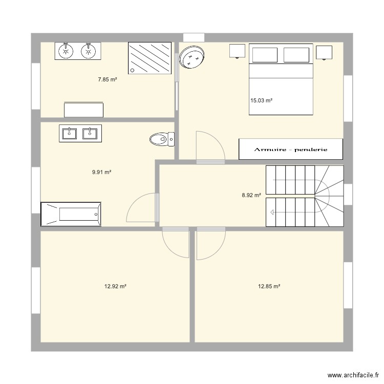 Fromenteau étage v2. Plan de 0 pièce et 0 m2