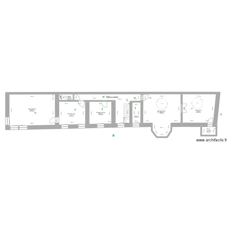 Manoir-LDH-1er-Etage. Plan de 8 pièces et 111 m2