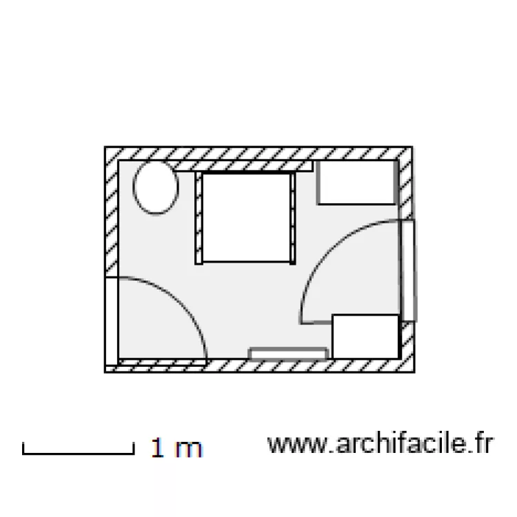 Salle de bain Douche Centre. Plan de 