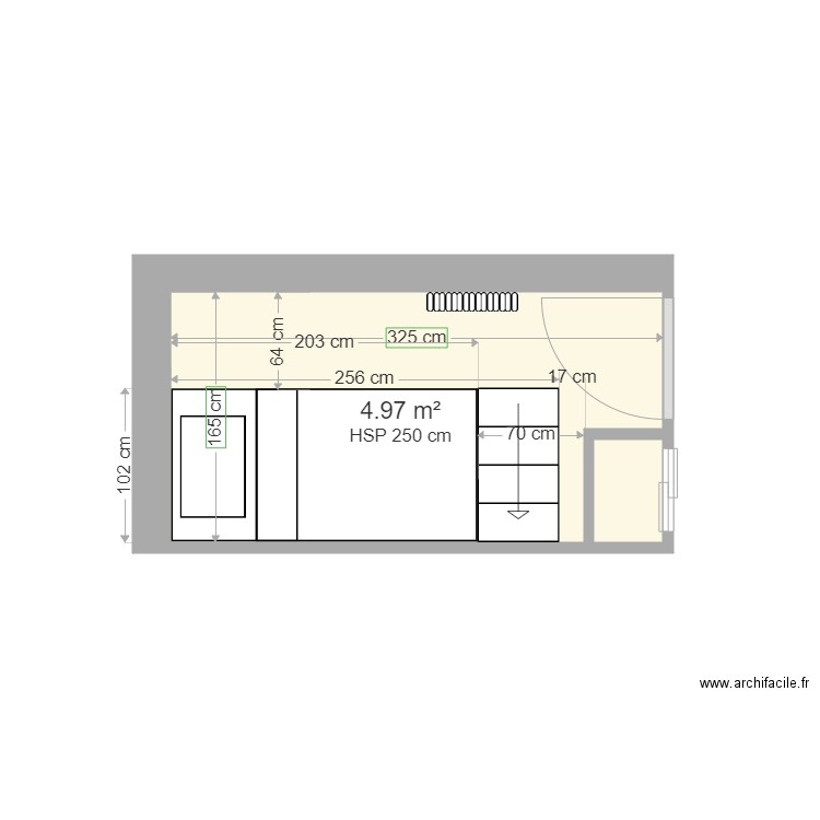 Aménagement cabine filles. Plan de 0 pièce et 0 m2