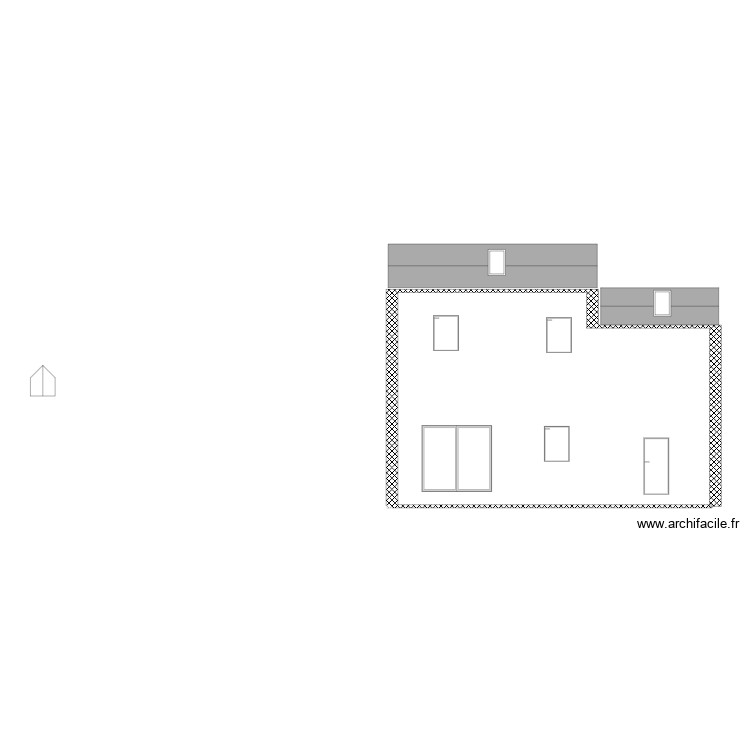 transformation façade arrière Paulette. Plan de 0 pièce et 0 m2